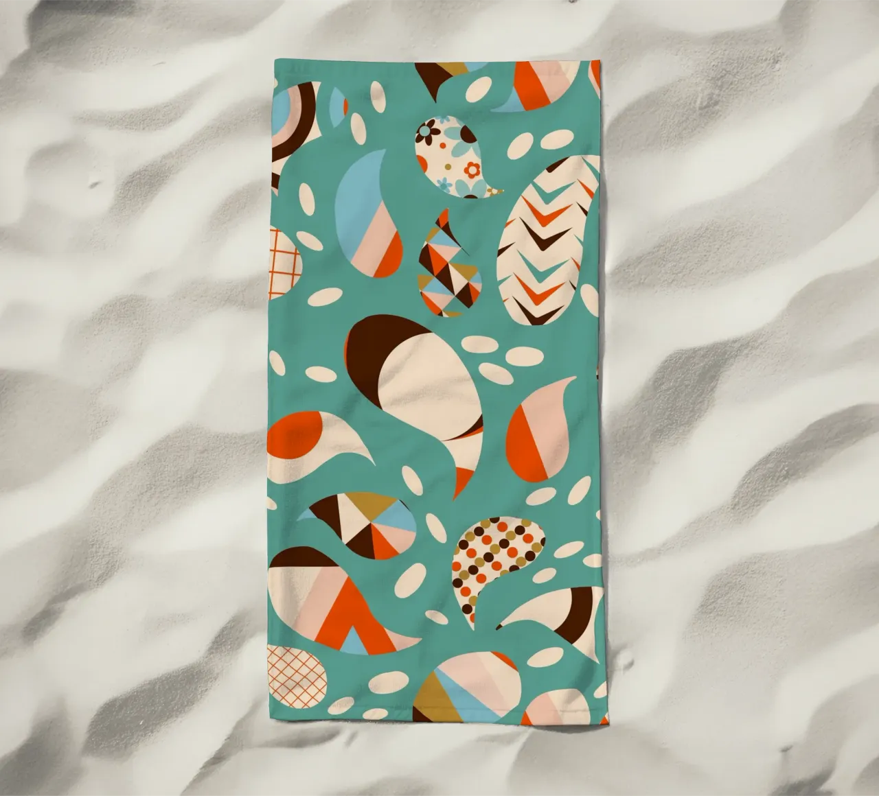 Patchwork Paisley retrò - Boho moderno di metà secolo telo mare da susanacosta