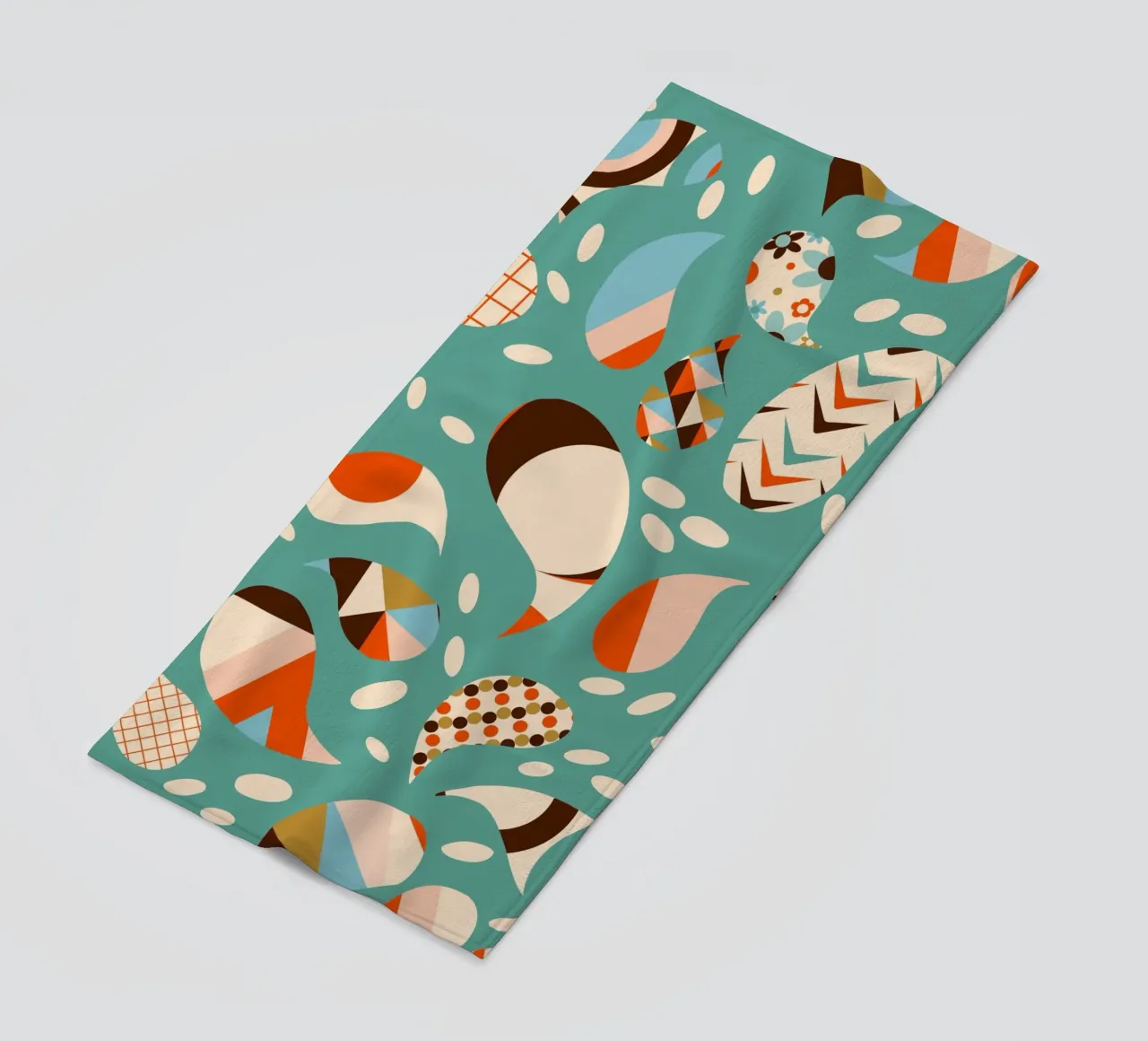 Retro Patchwork Paisley - Mid-Century Modern Boho serviette de plage de susanacosta