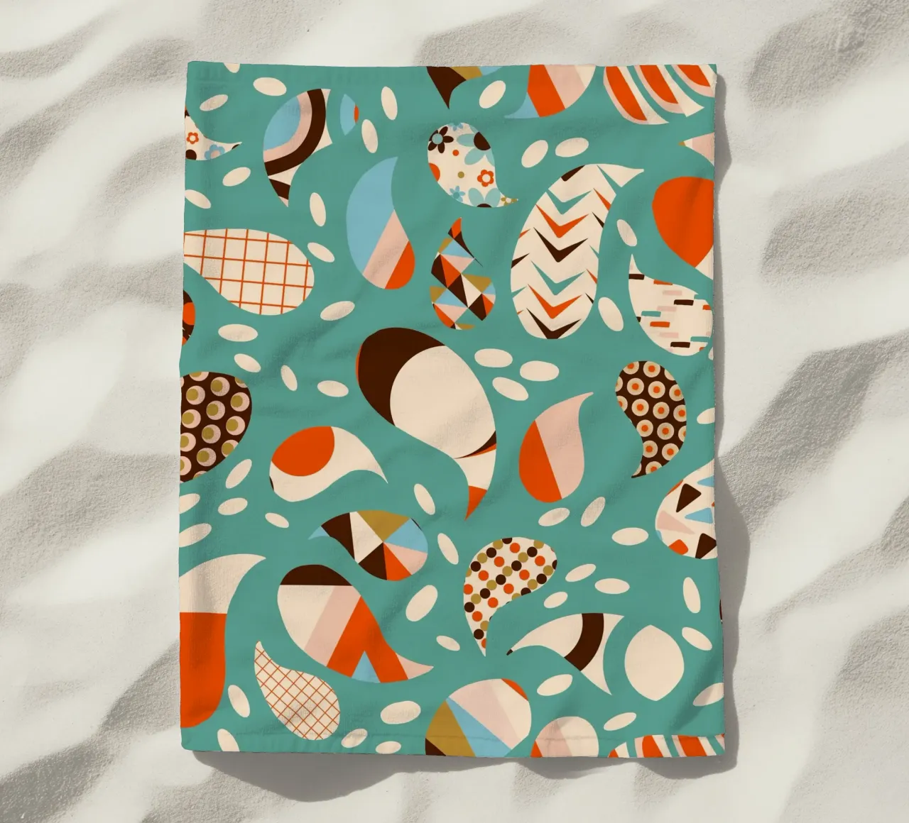 Patchwork Paisley retrò - Boho moderno di metà secolo telo mare da susanacosta