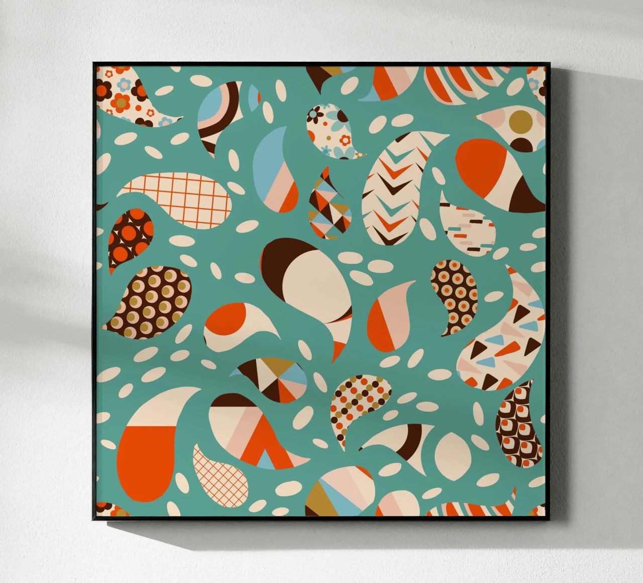 Patchwork Paisley retrò - Boho moderno di metà secolo plexiglass da susanacosta