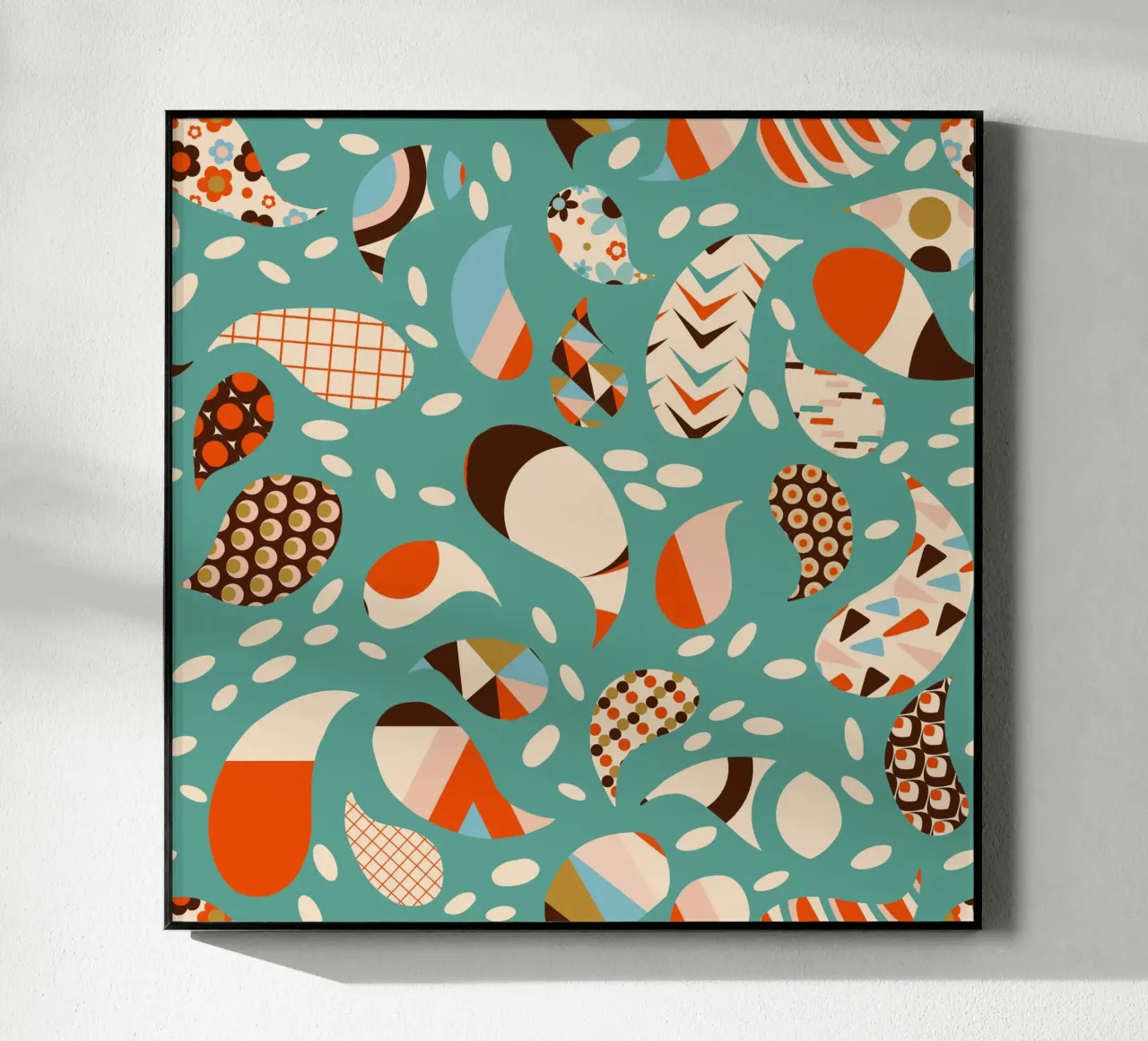 Retro Patchwork Paisley - Mitte des Jahrhunderts Modern Boho Acryl-Glas von susanacosta