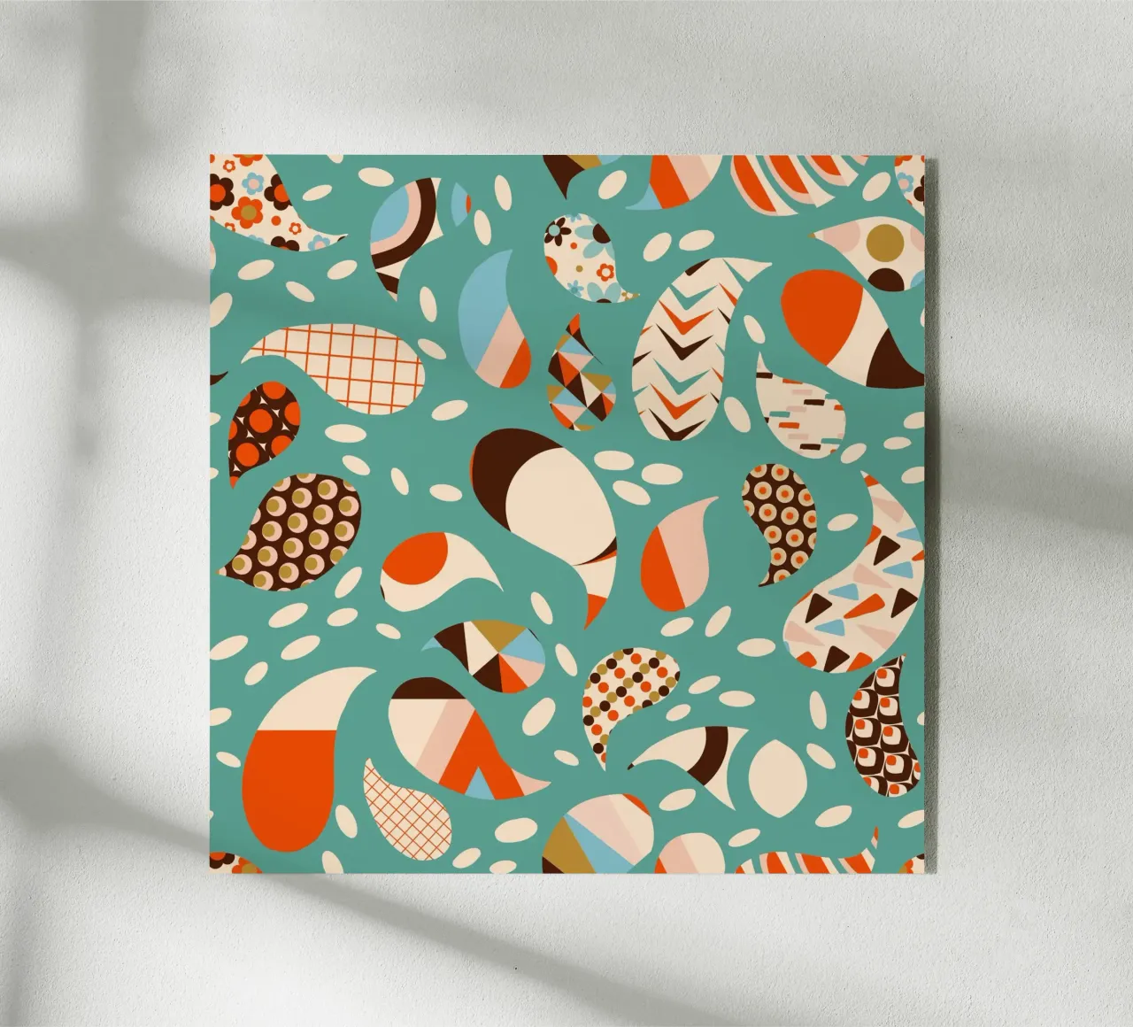 Patchwork Paisley retrò - Boho moderno di metà secolo plexiglass da susanacosta