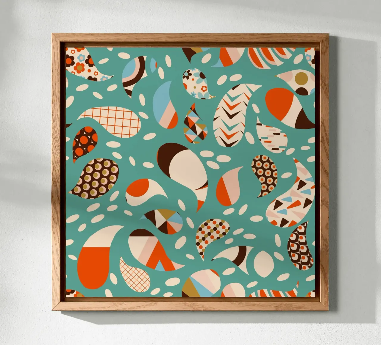 Patchwork Paisley retrò - Boho moderno di metà secolo alluminio dibond da susanacosta