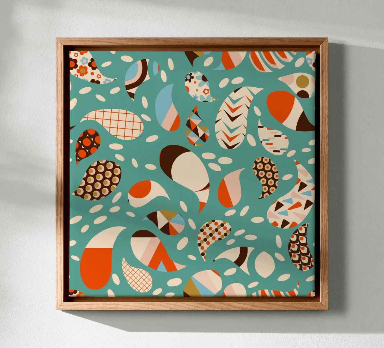 Patchwork Paisley retrò - Boho moderno di metà secolo tela da susanacosta