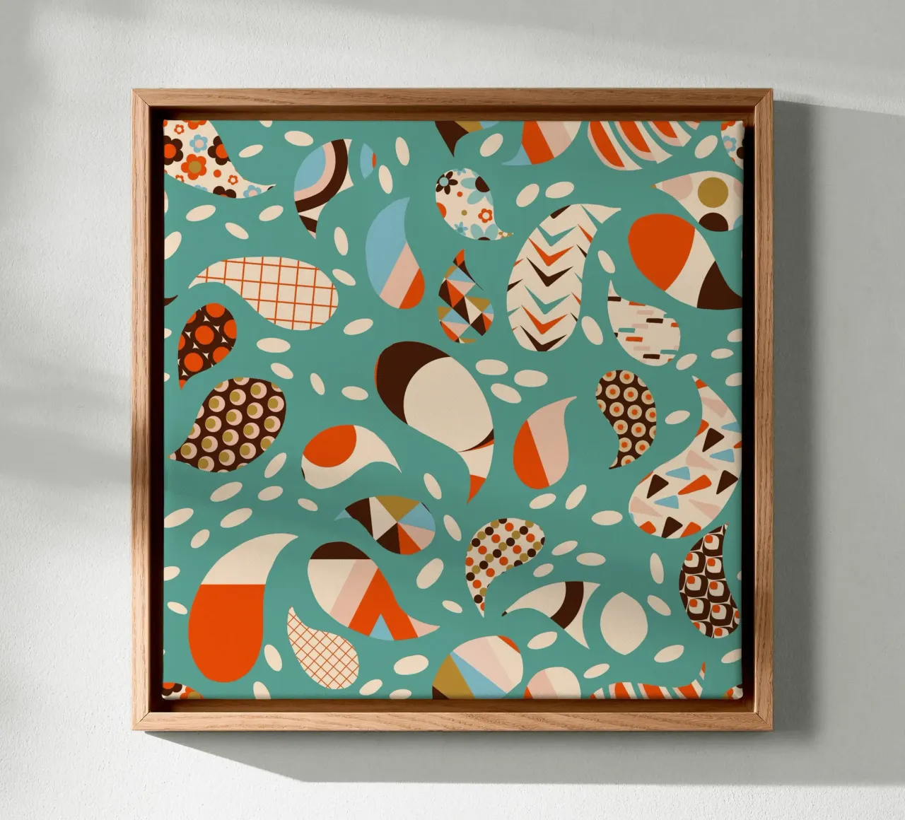 Patchwork Paisley retrò - Boho moderno di metà secolo tela da susanacosta