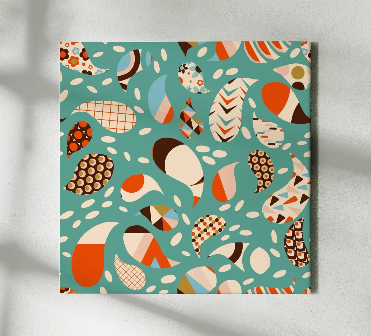 Patchwork Paisley retrò - Boho moderno di metà secolo tela da susanacosta