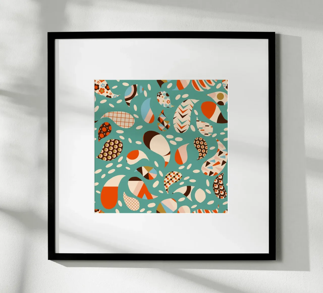 Retro Patchwork Paisley – Mid-Century Modern Boho poster by susanacosta