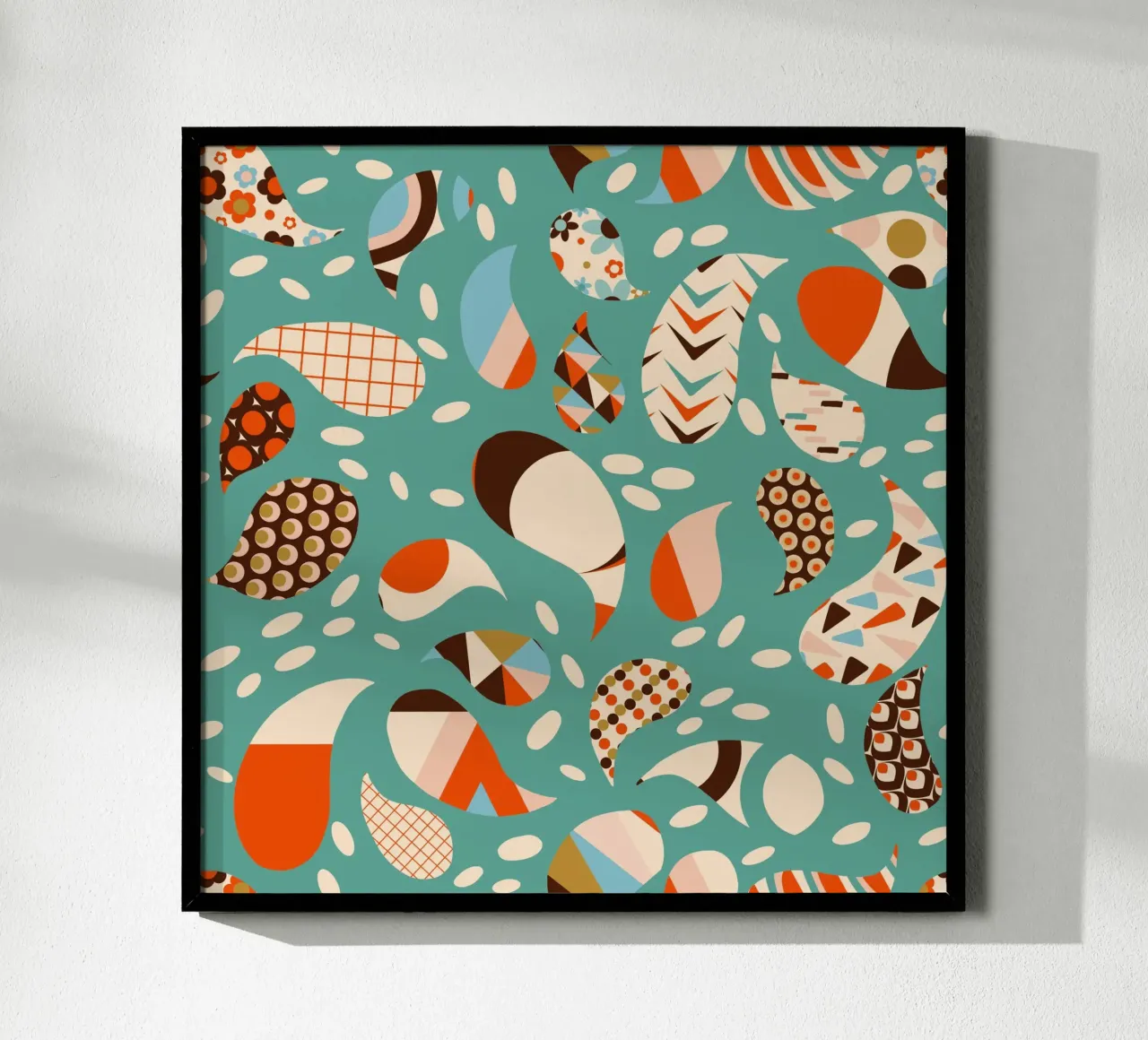 Patchwork Paisley retrò - Boho moderno di metà secolo carta hahnemühle da susanacosta