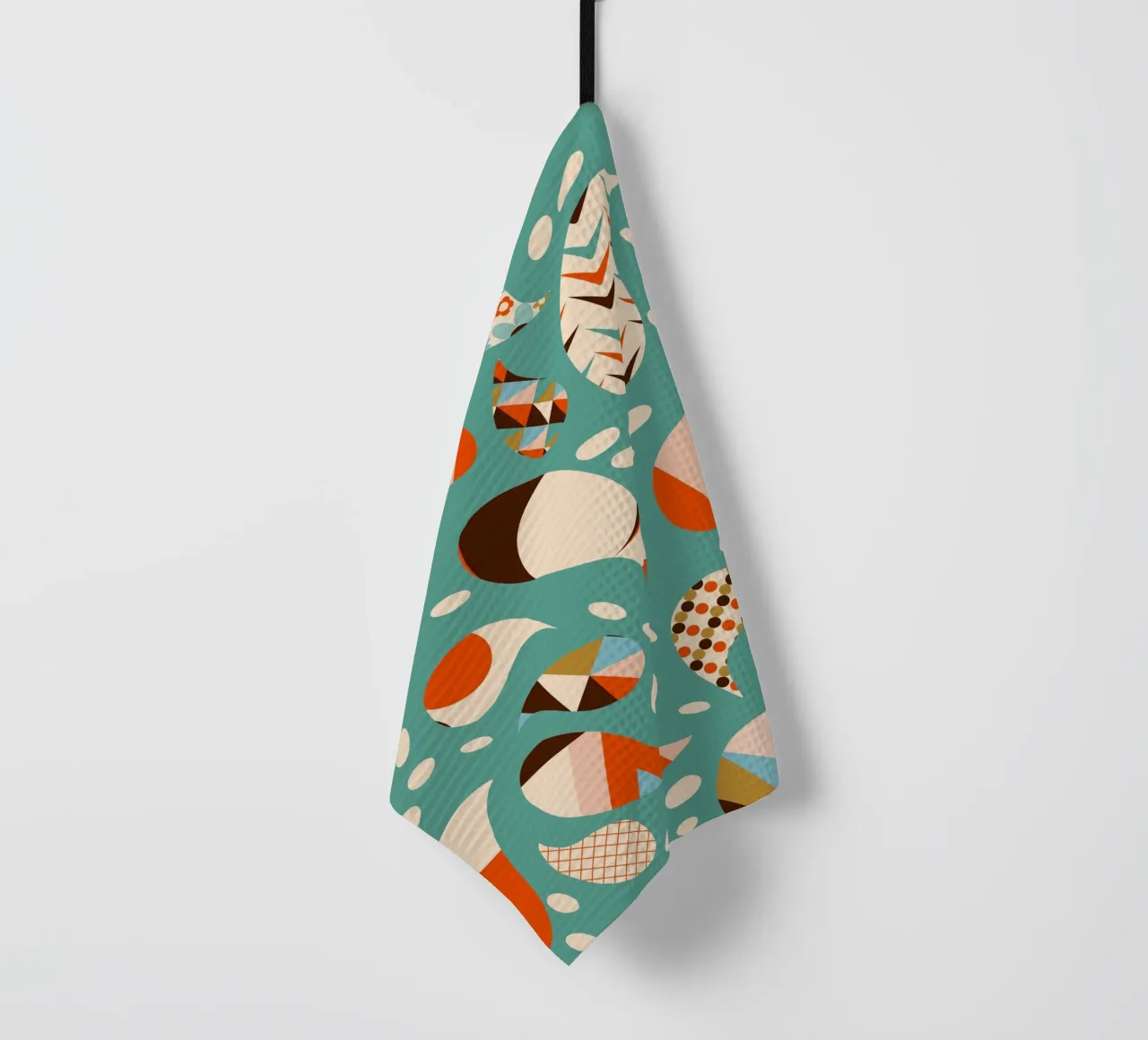 Retro Patchwork Paisley - Mitte des Jahrhunderts Modern Boho Geschirrtuch von susanacosta