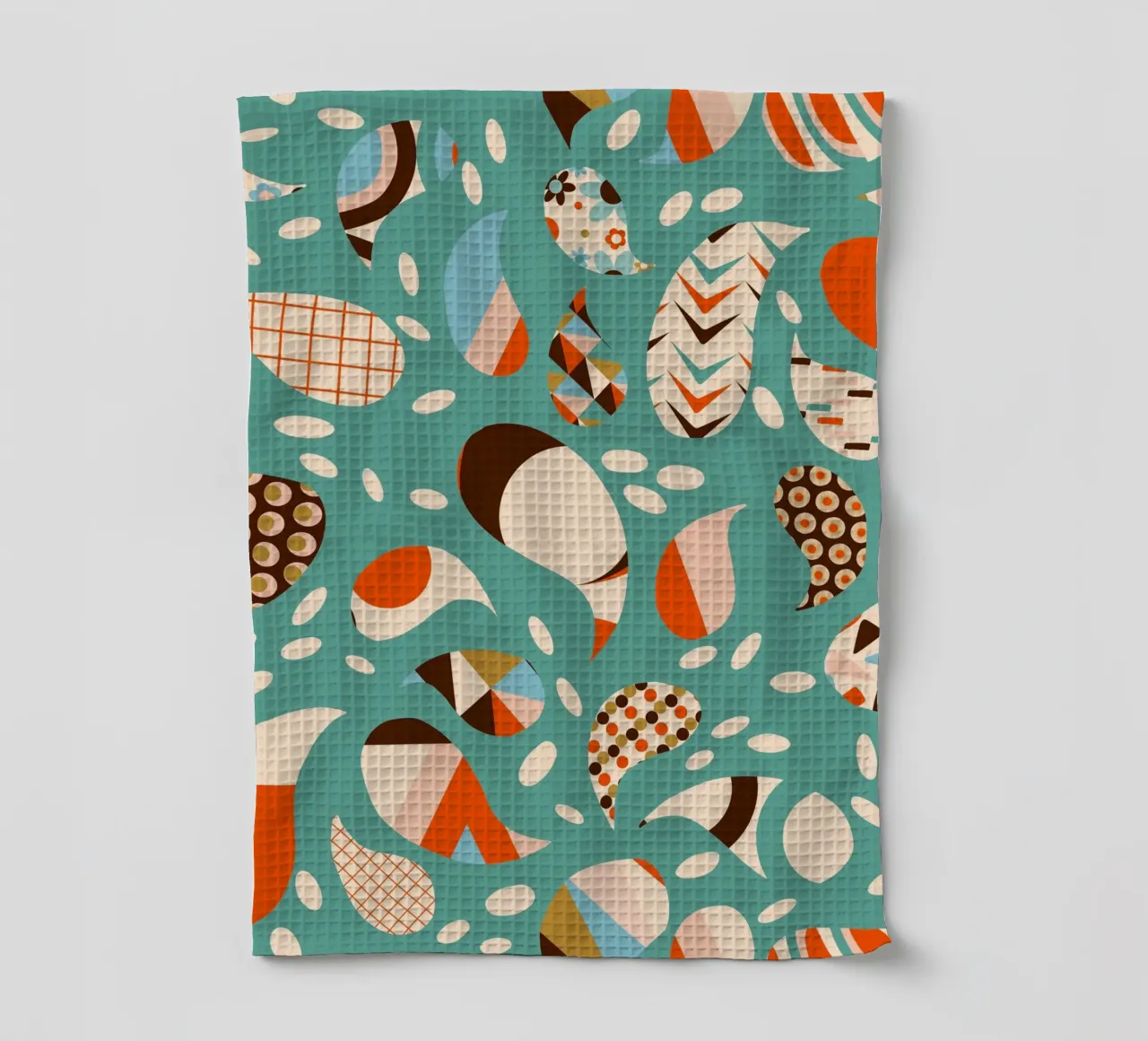 Retro Patchwork Paisley - Mitte des Jahrhunderts Modern Boho Geschirrtuch von susanacosta