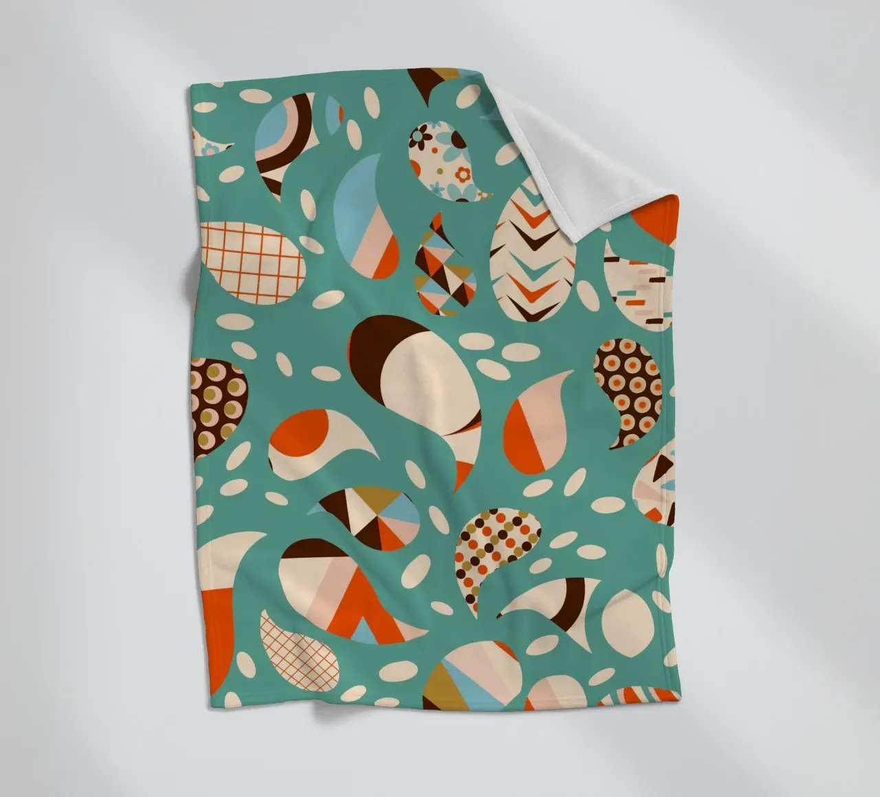 Patchwork Paisley retrò - Boho moderno di metà secolo coperta in pile da susanacosta