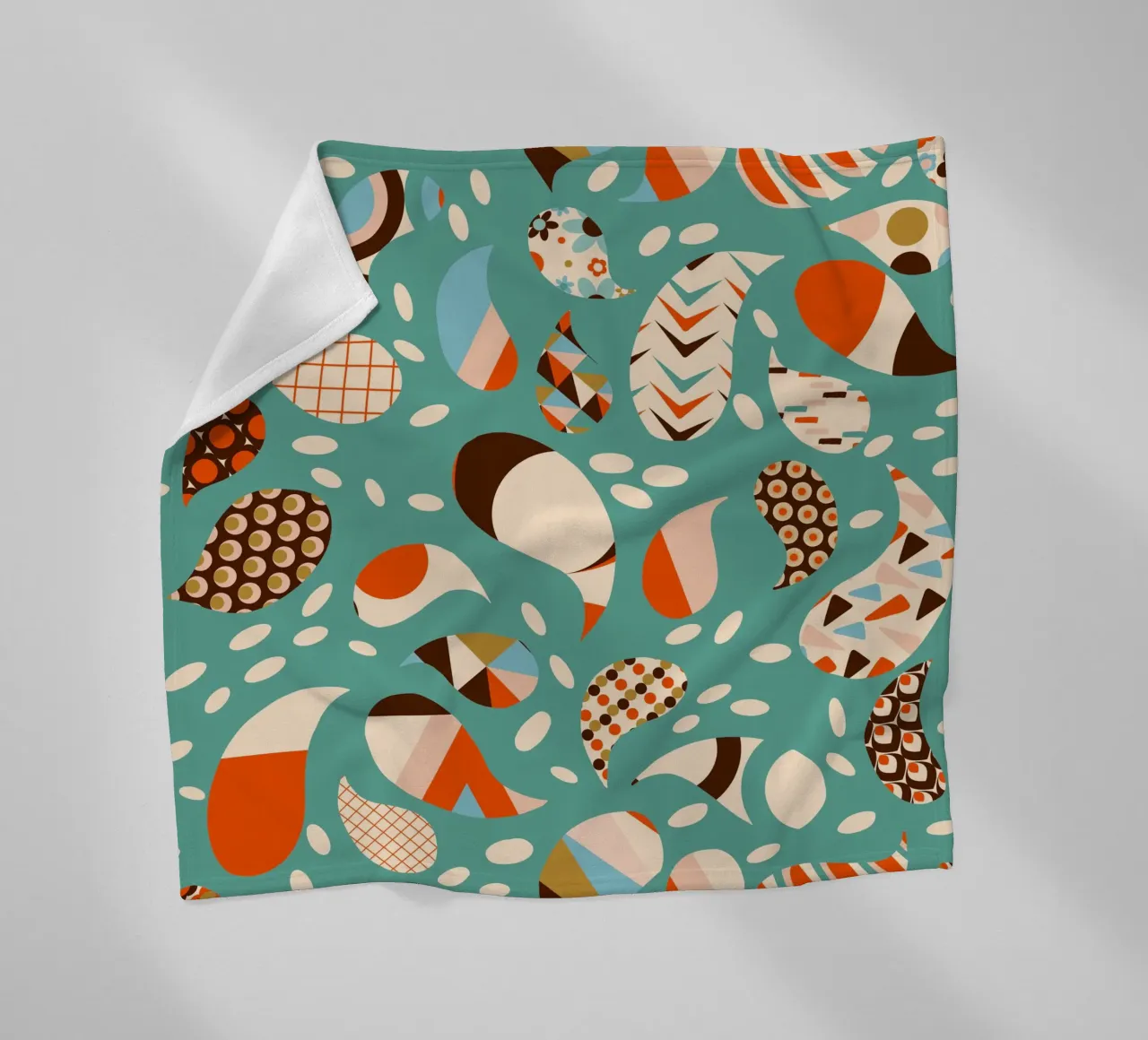Retro Patchwork Paisley - Mitte des Jahrhunderts Modern Boho Fleecedecke von susanacosta