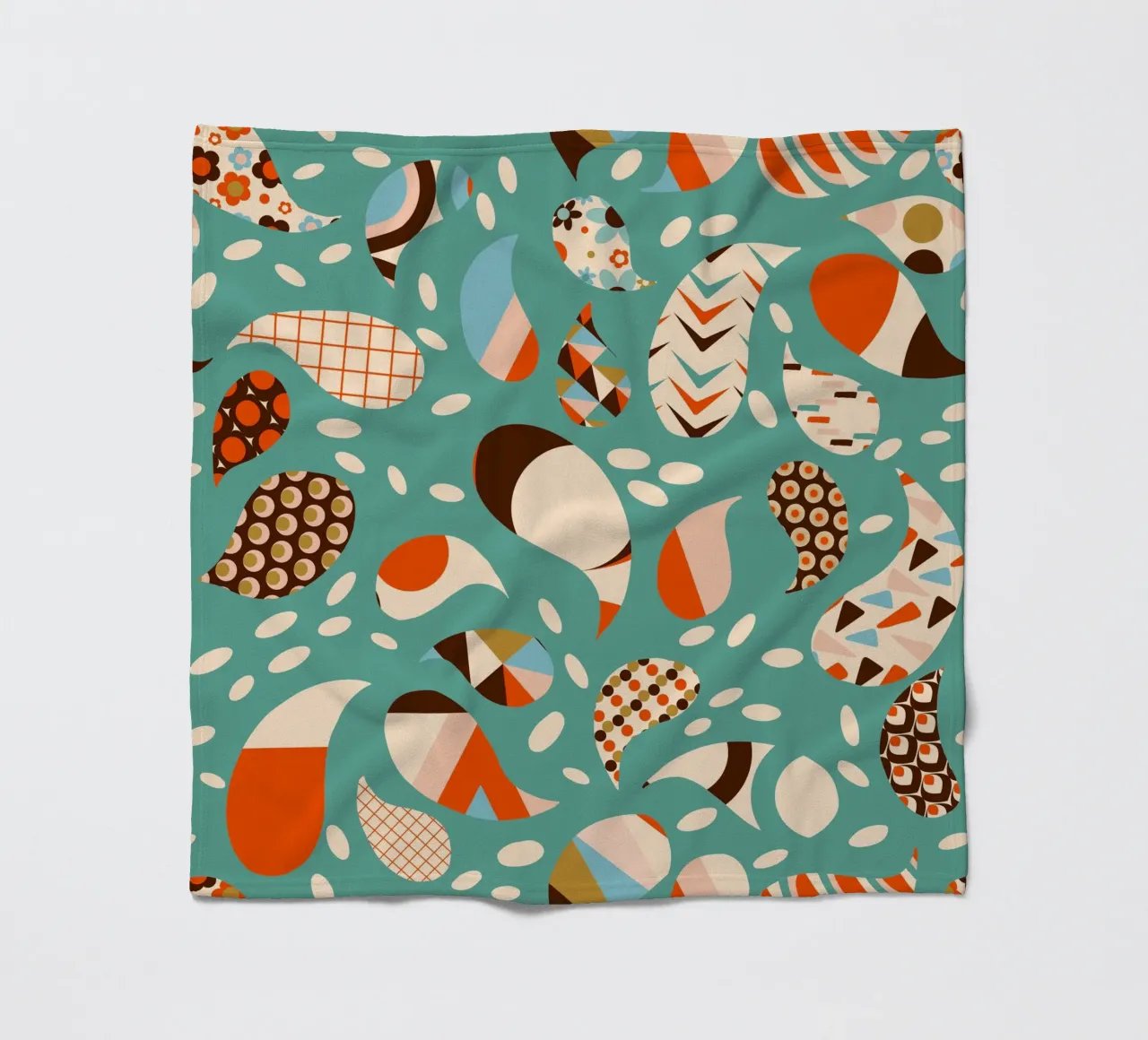 Retro Patchwork Paisley - Mitte des Jahrhunderts Modern Boho Fleecedecke von susanacosta