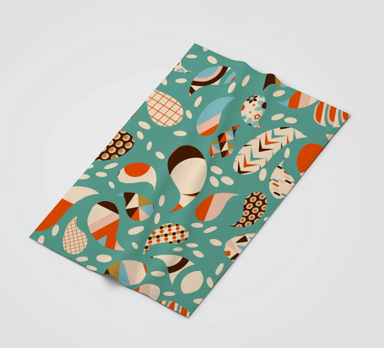 Patchwork Paisley retrò - Boho moderno di metà secolo coperta in pile da susanacosta