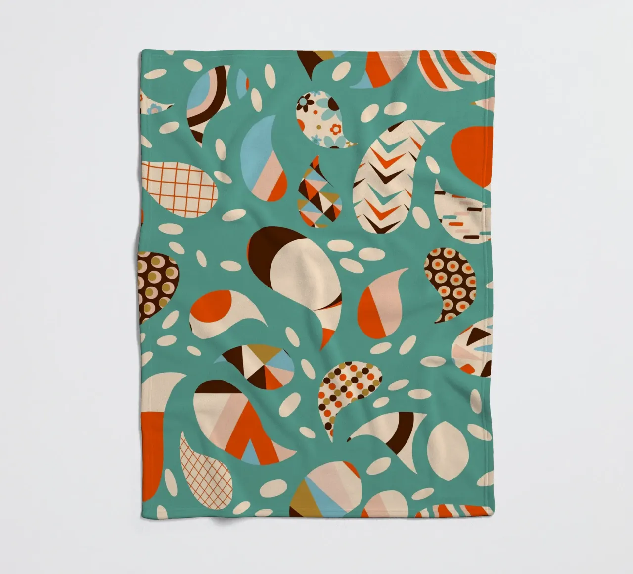 Patchwork Paisley retrò - Boho moderno di metà secolo coperta in pile da susanacosta