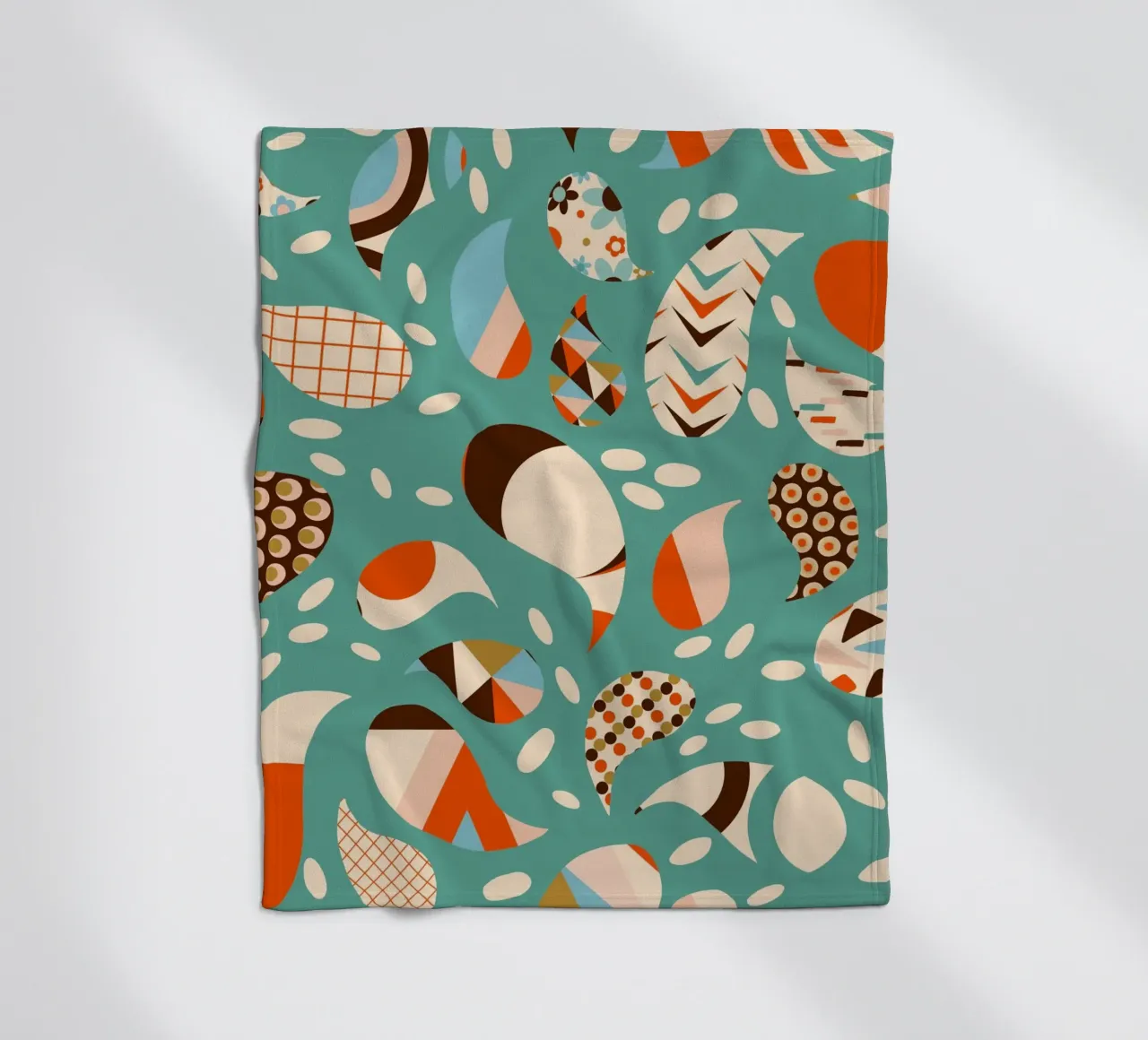 Retro Patchwork Paisley - Mitte des Jahrhunderts Modern Boho Fleecedecke von susanacosta