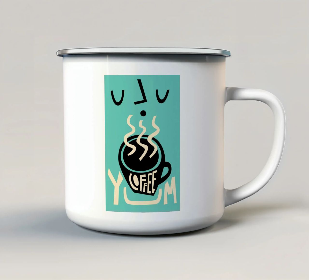 Yum Coffee enamel mug by Fox & Velvet