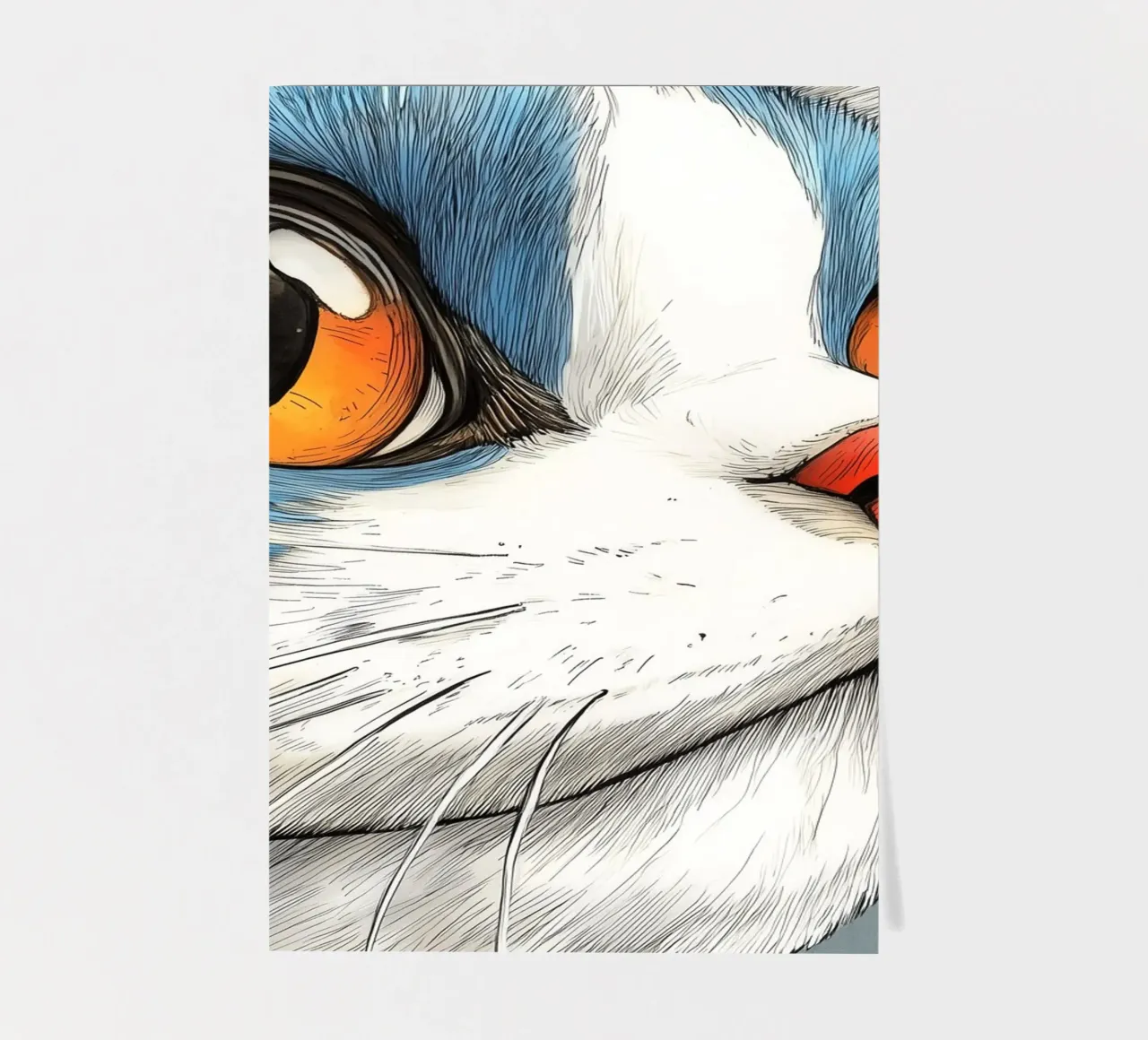 Chat Lily art animalier planche autocollant de Justyna Jaszke JBJart