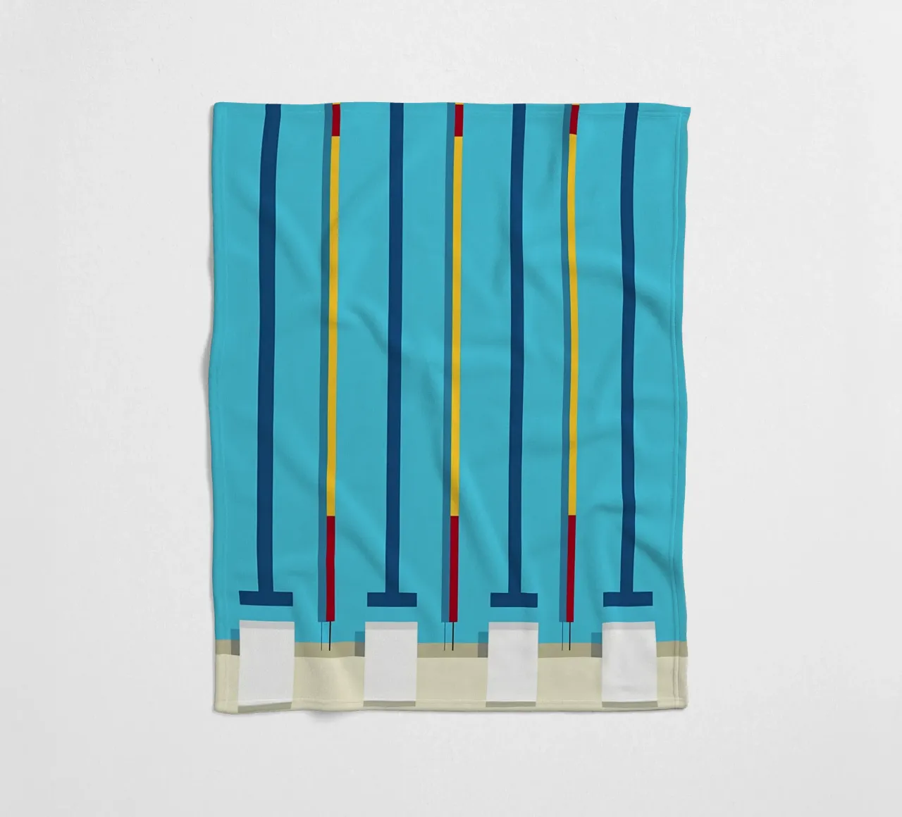 Aerial view of a swimming pool fleece blanket by mazzihanq