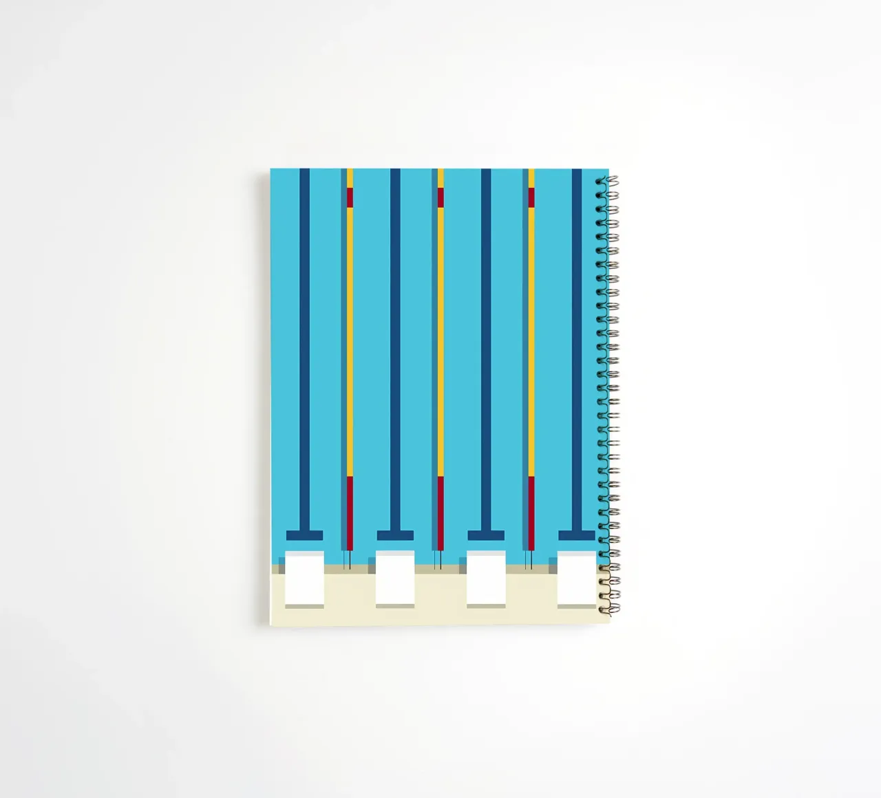 Aerial view of a swimming pool spiral notebook by mazzihanq