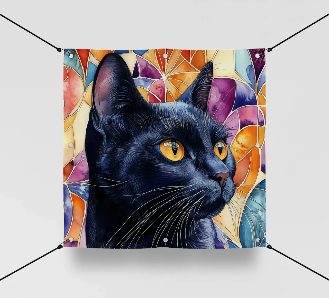 Gatto nero Rocky telo in pvc da Justyna Jaszke JBJart