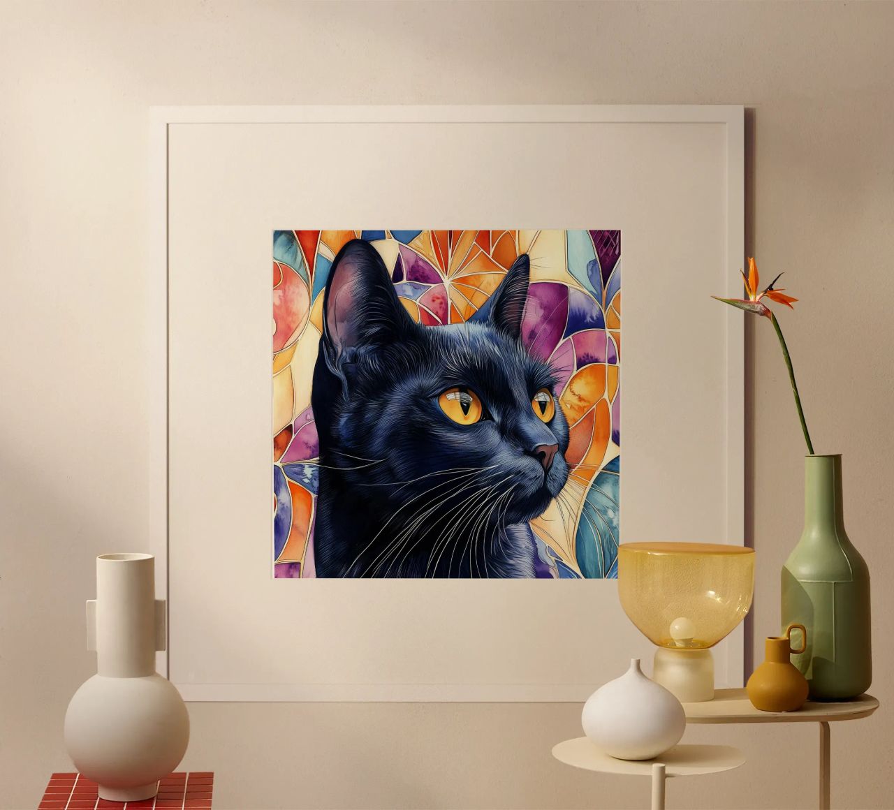 Black cat Rocky poster by Justyna Jaszke JBJart