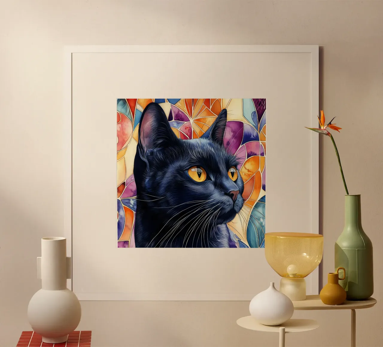 Gatto nero Rocky carta hahnemühle da Justyna Jaszke JBJart