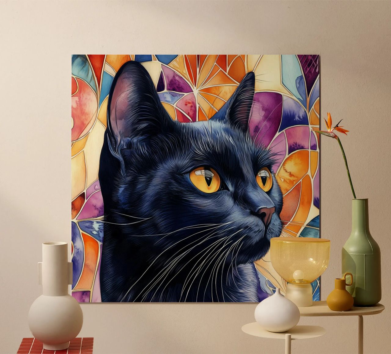 Black cat Rocky poster by Justyna Jaszke JBJart