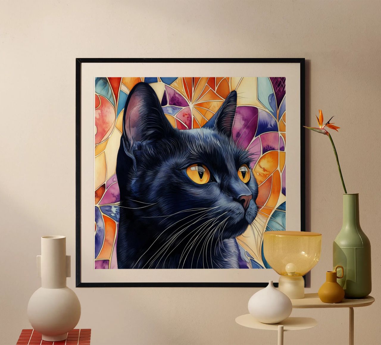 Black cat Rocky poster by Justyna Jaszke JBJart