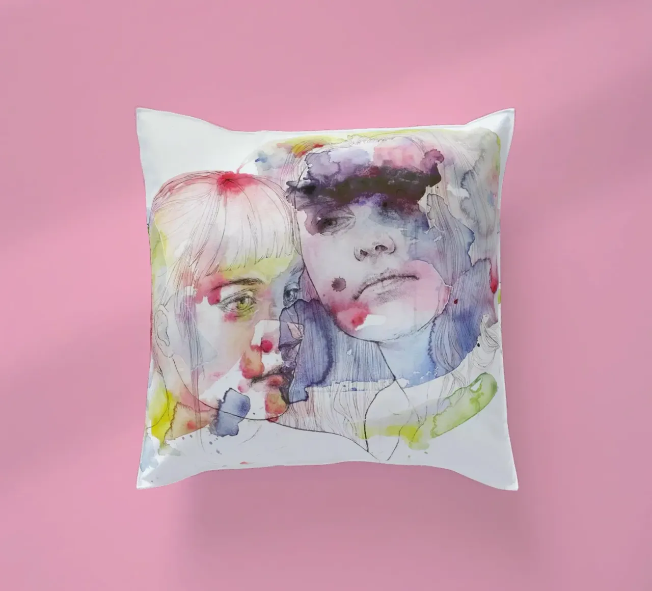 Looking for You on My Color Wave decorative cushion by agnes-cecile