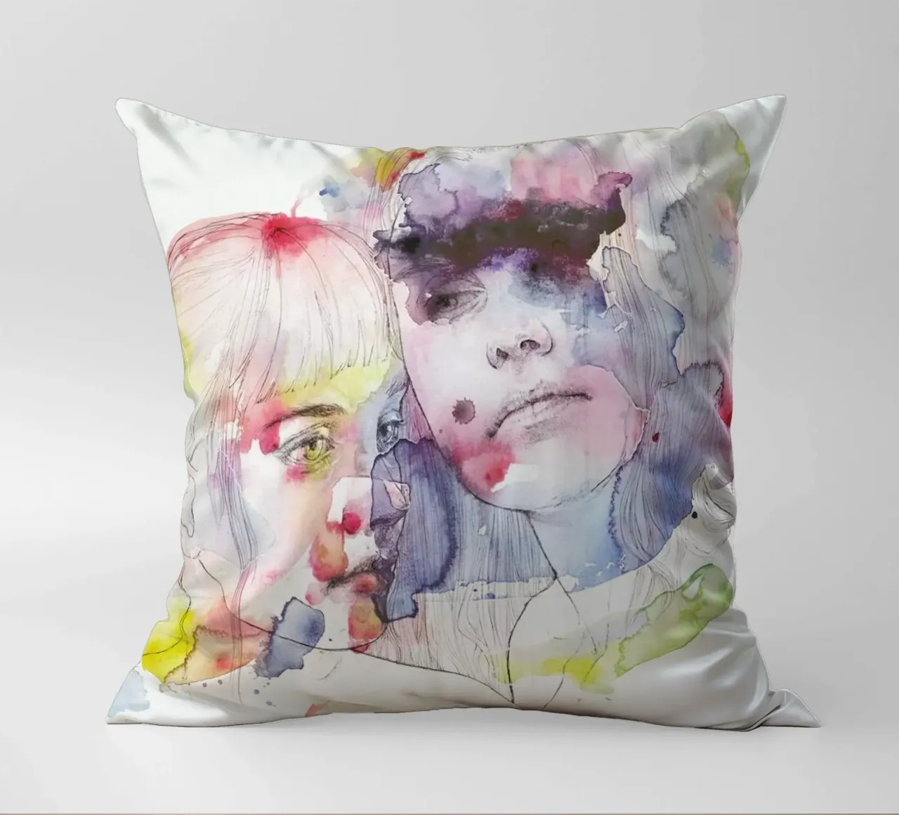 Looking for You on My Color Wave decorative cushion by agnes-cecile