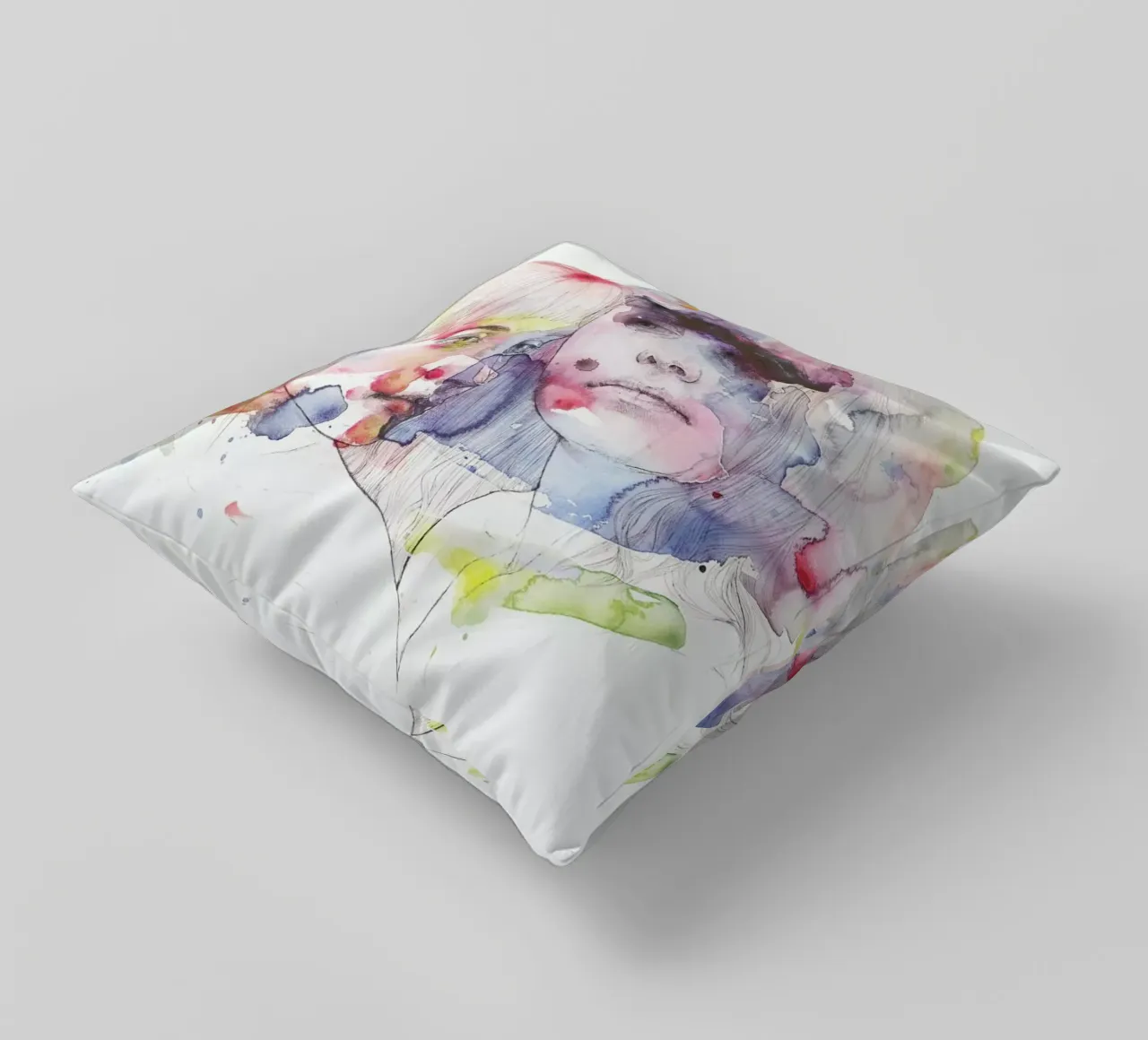 Looking for You on My Color Wave decorative cushion by agnes-cecile