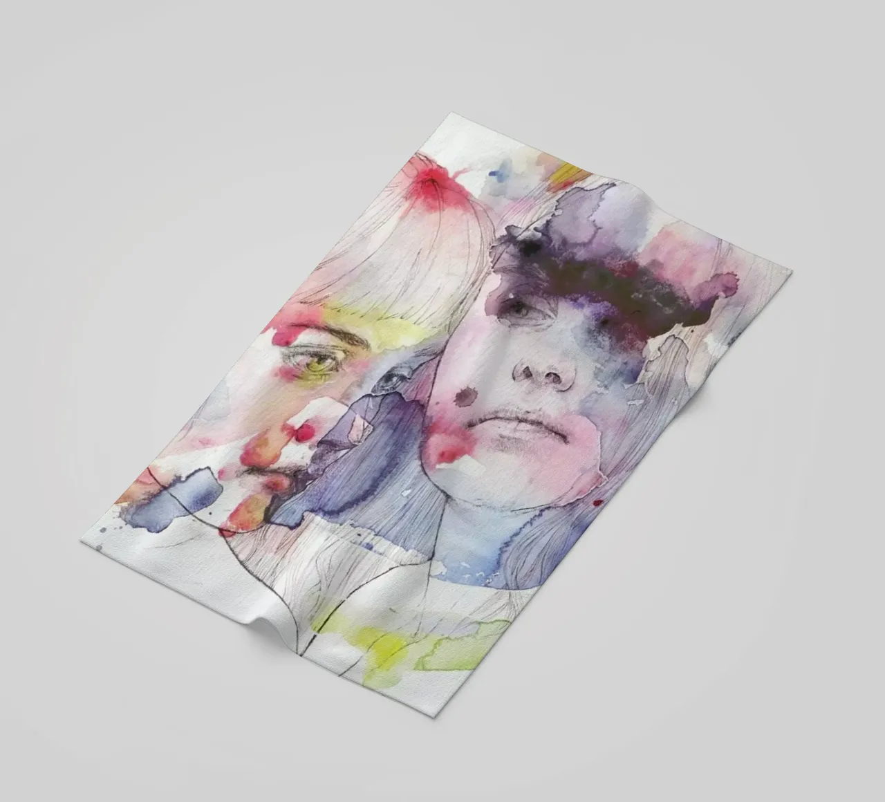 Looking for You on My Color Wave beach towel by agnes-cecile