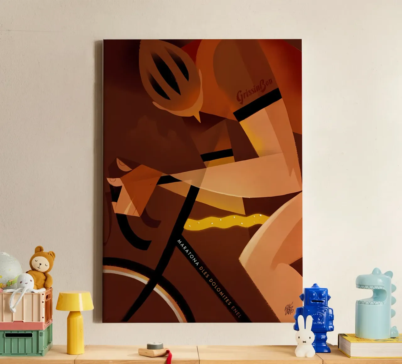 Maratona dles Dolomites canvas met Baklijst van diadang