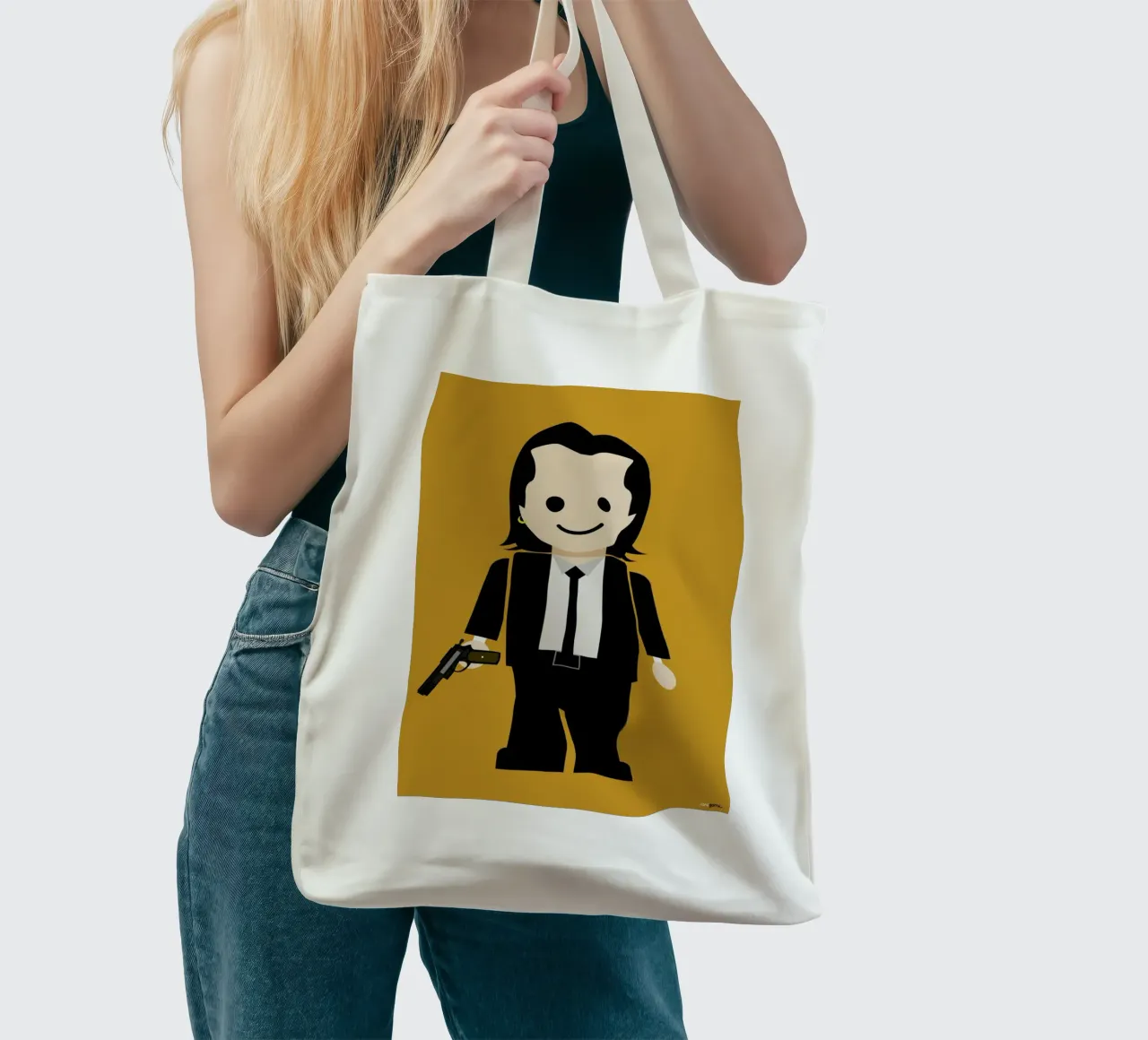 Pulp Fiction Toy 01 tote bag by Rafa Gomes