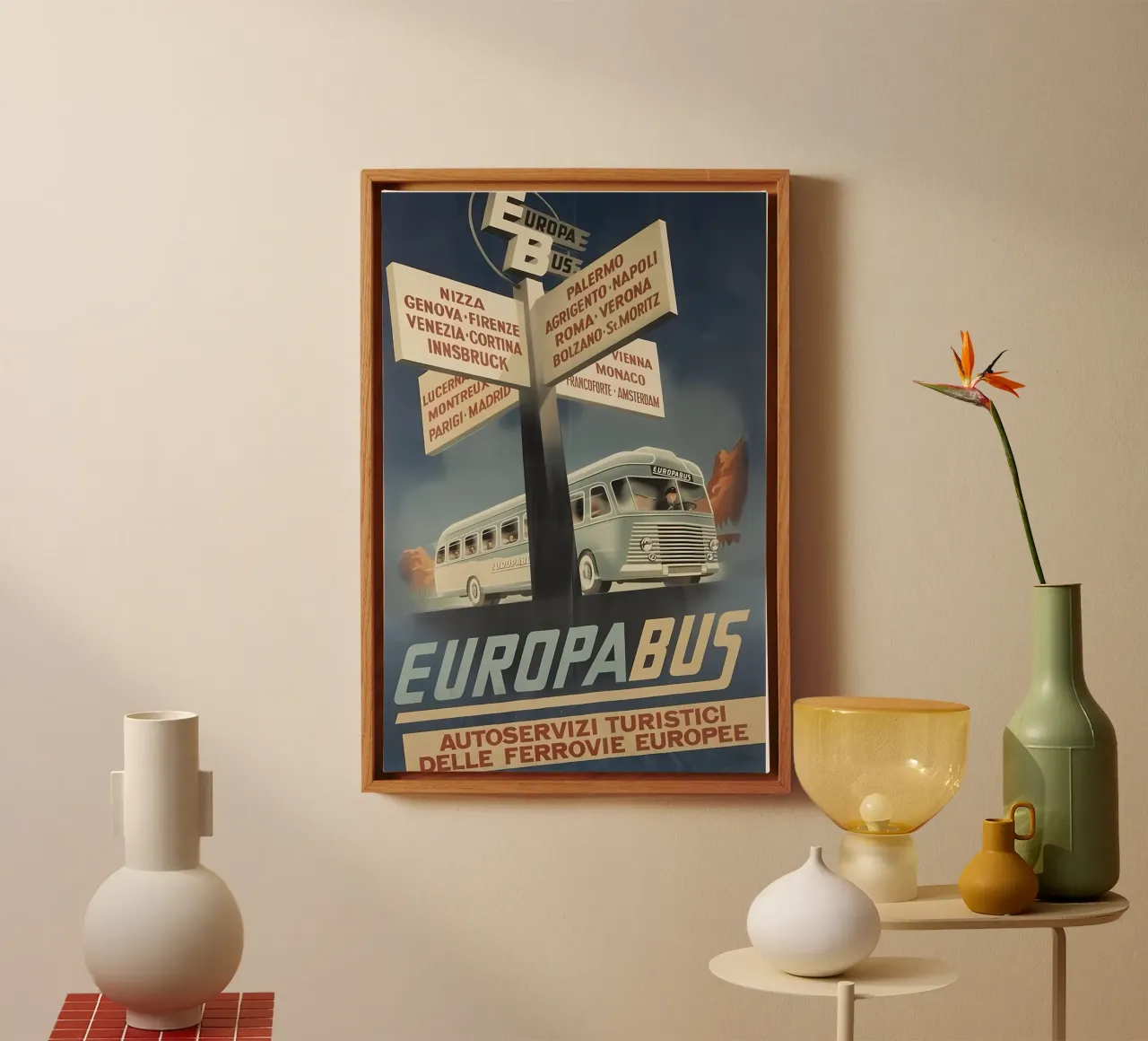 Autobus Europa tela con Cornice a cassetta da mazzihanq