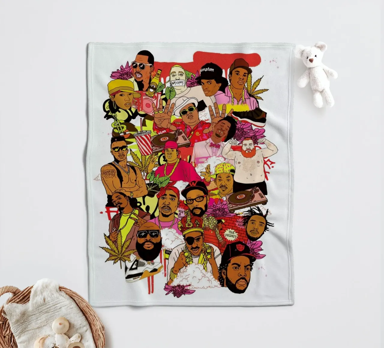 Rap Legends Fleecedecke von Nick Cocozza