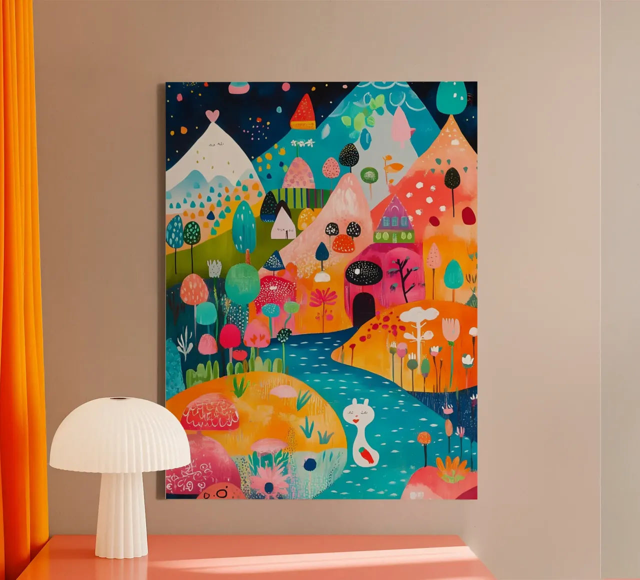 Landschap canvas met Baklijst van khoaimi