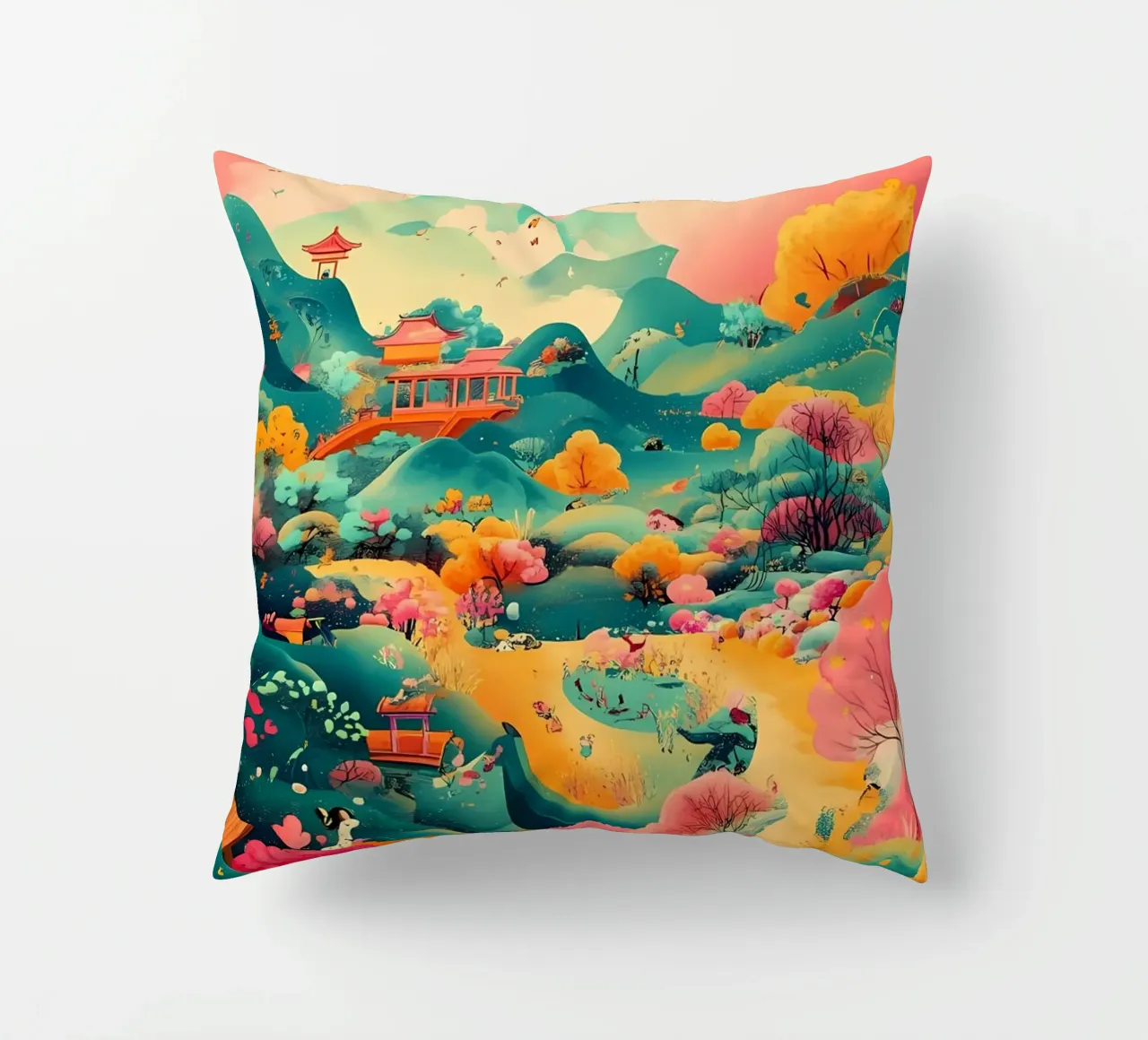 Landscape decorative cushion by khoaimi