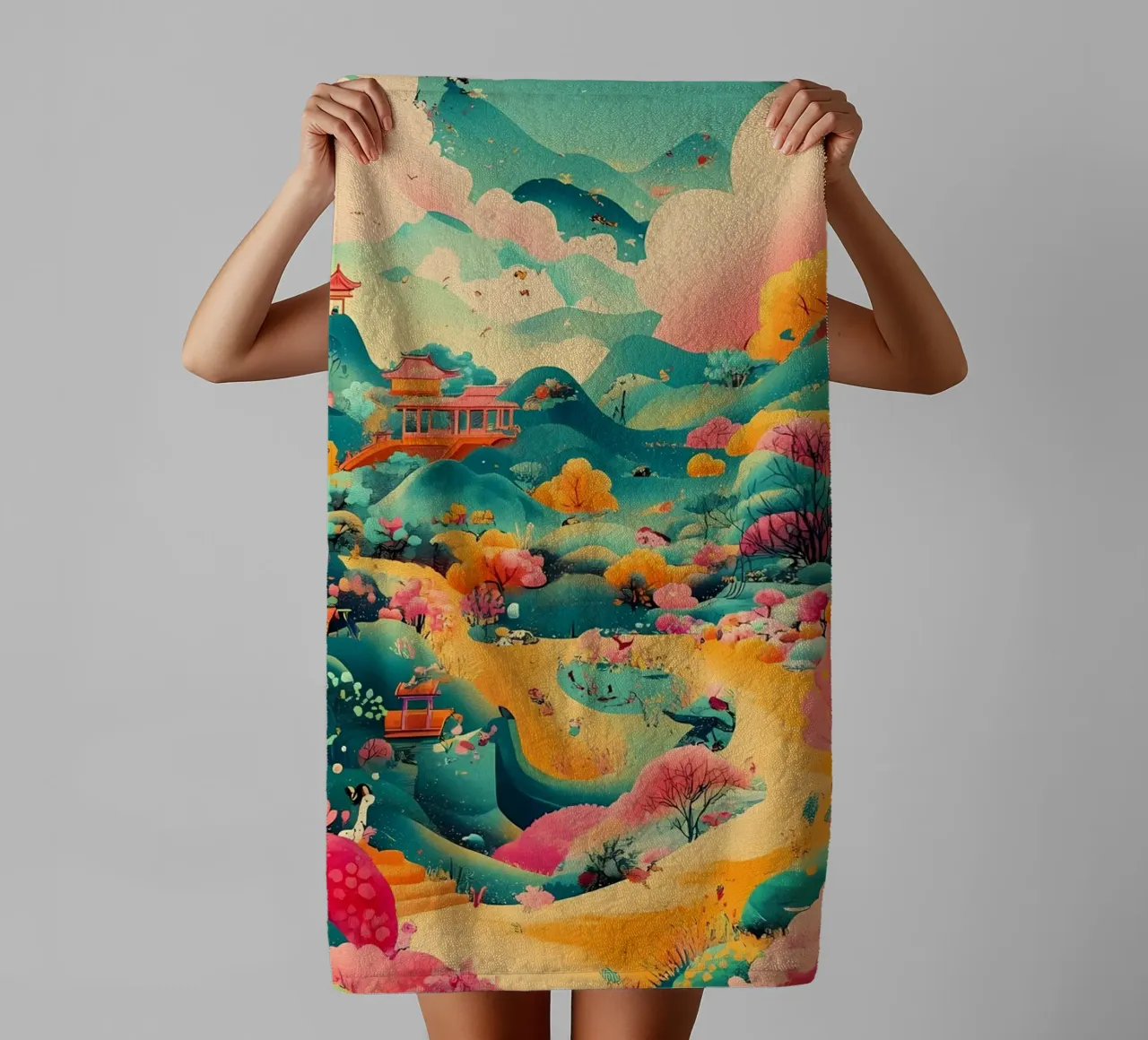 Paisaje toalla de baño de khoaimi