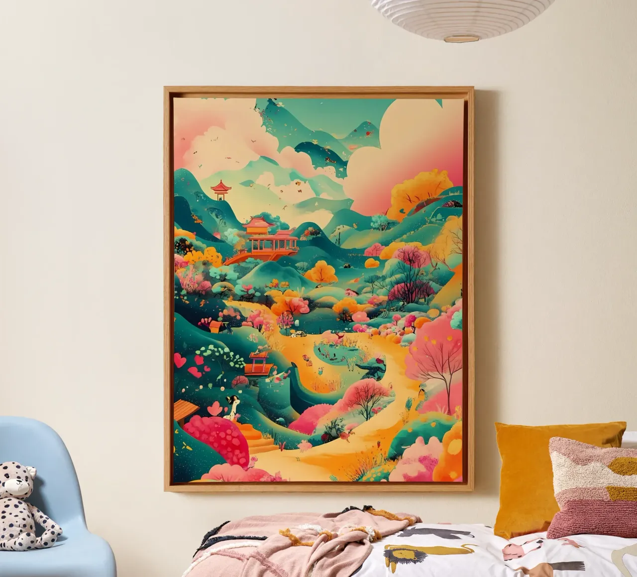 Landschap canvas met Baklijst van khoaimi