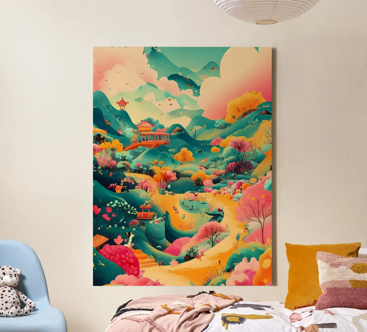 Landschap canvas met Baklijst van khoaimi