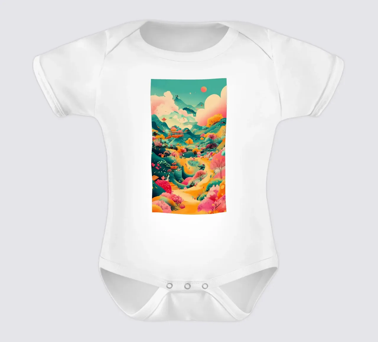 landscape short-sleeve baby romper by khoaimi