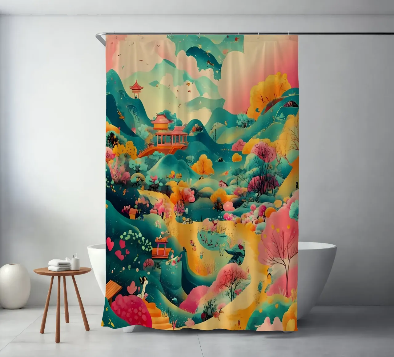 landscape shower curtain by khoaimi