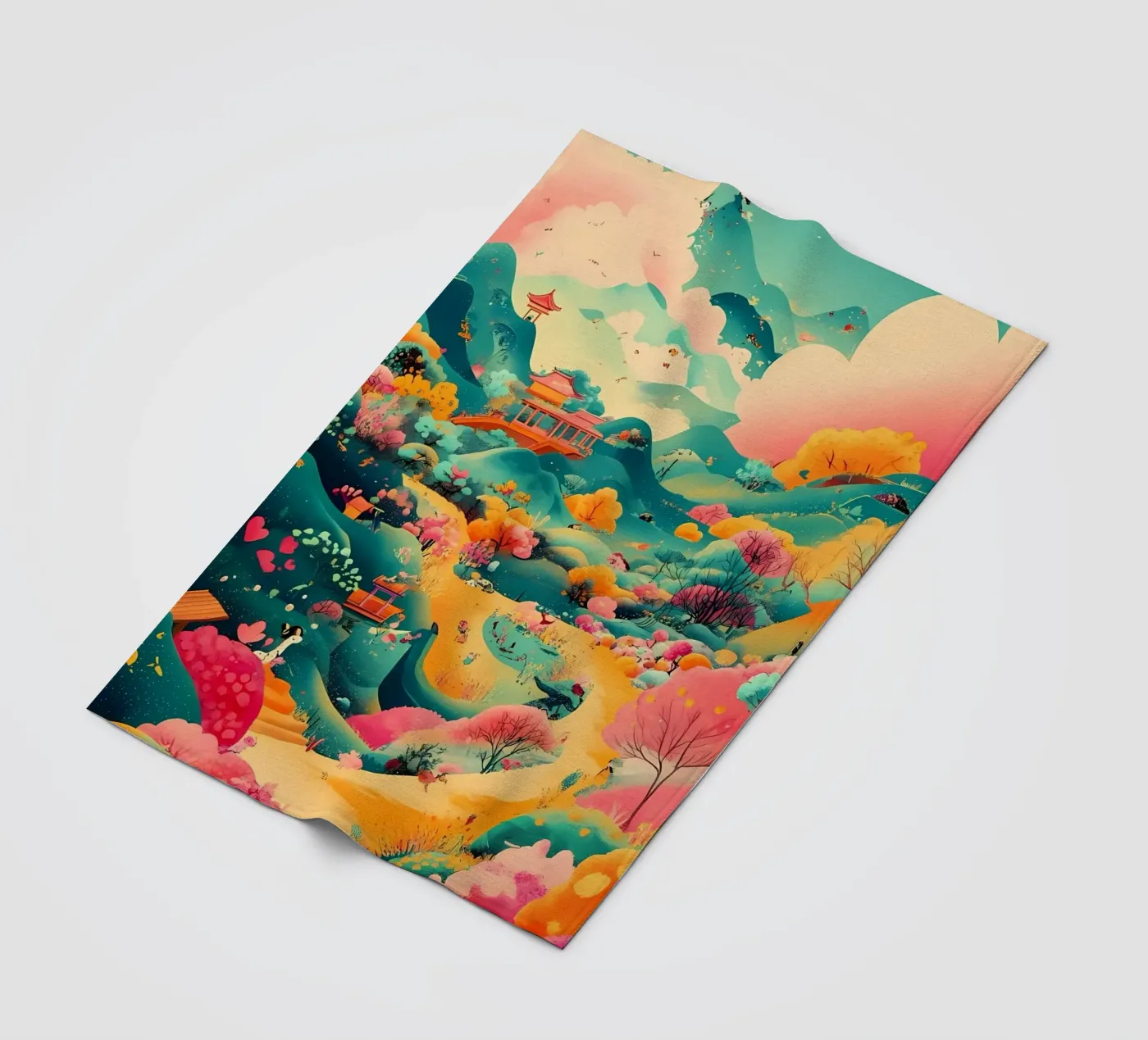 paysage plaid polaire de khoaimi