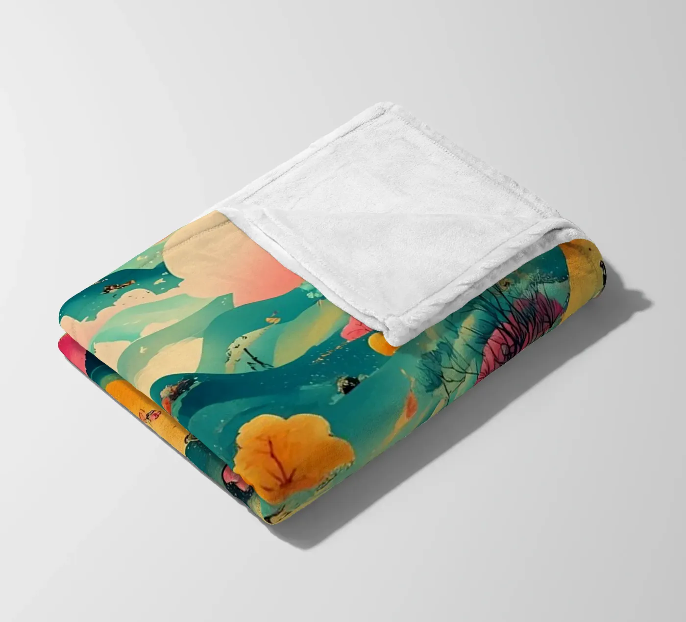 paysage plaid polaire de khoaimi