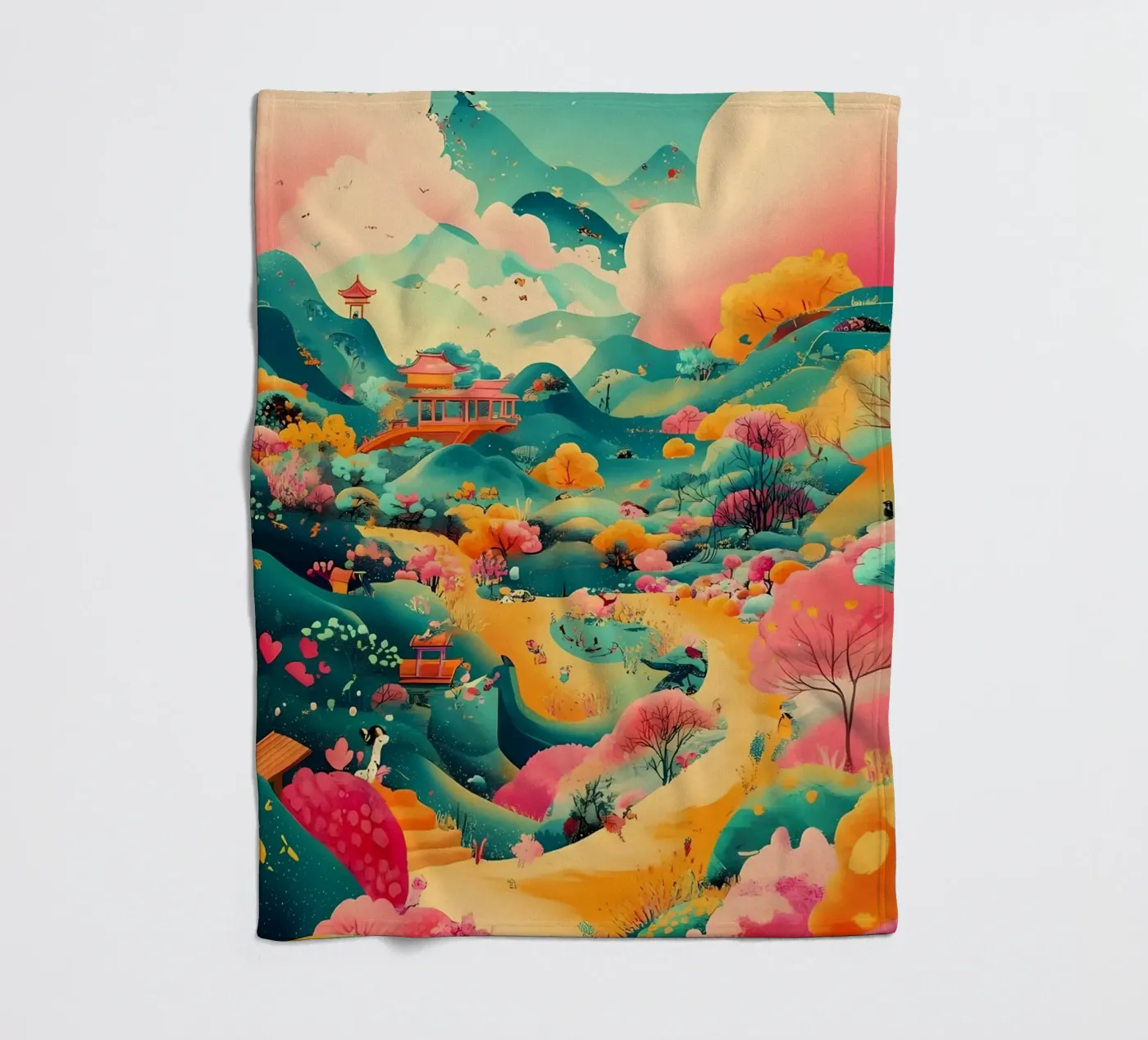 paysage plaid polaire de khoaimi