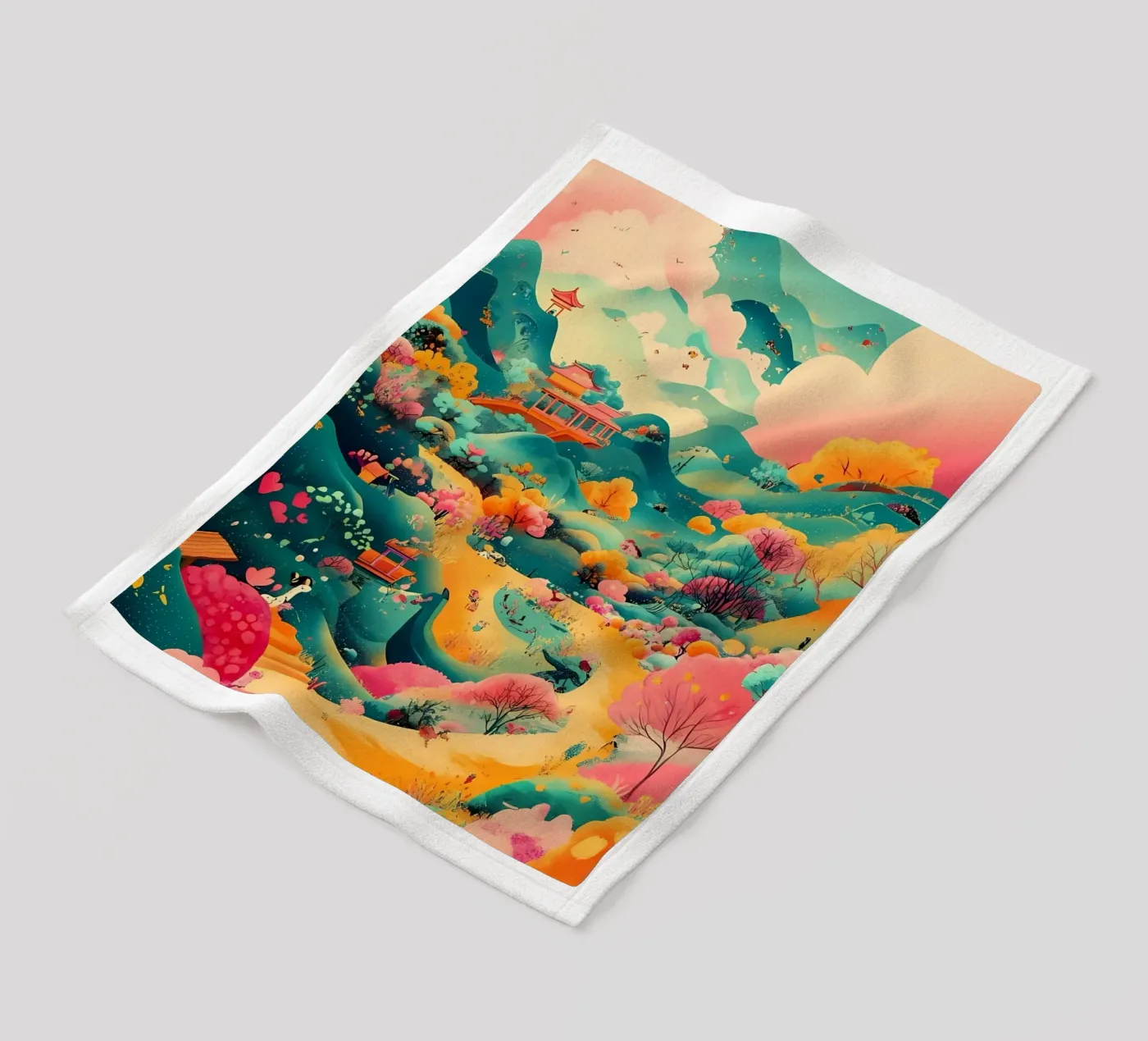 paysage plaid polaire de khoaimi