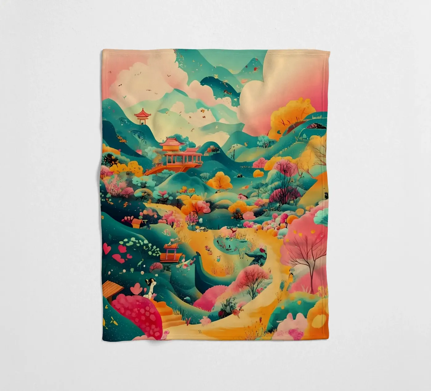 paysage plaid polaire de khoaimi