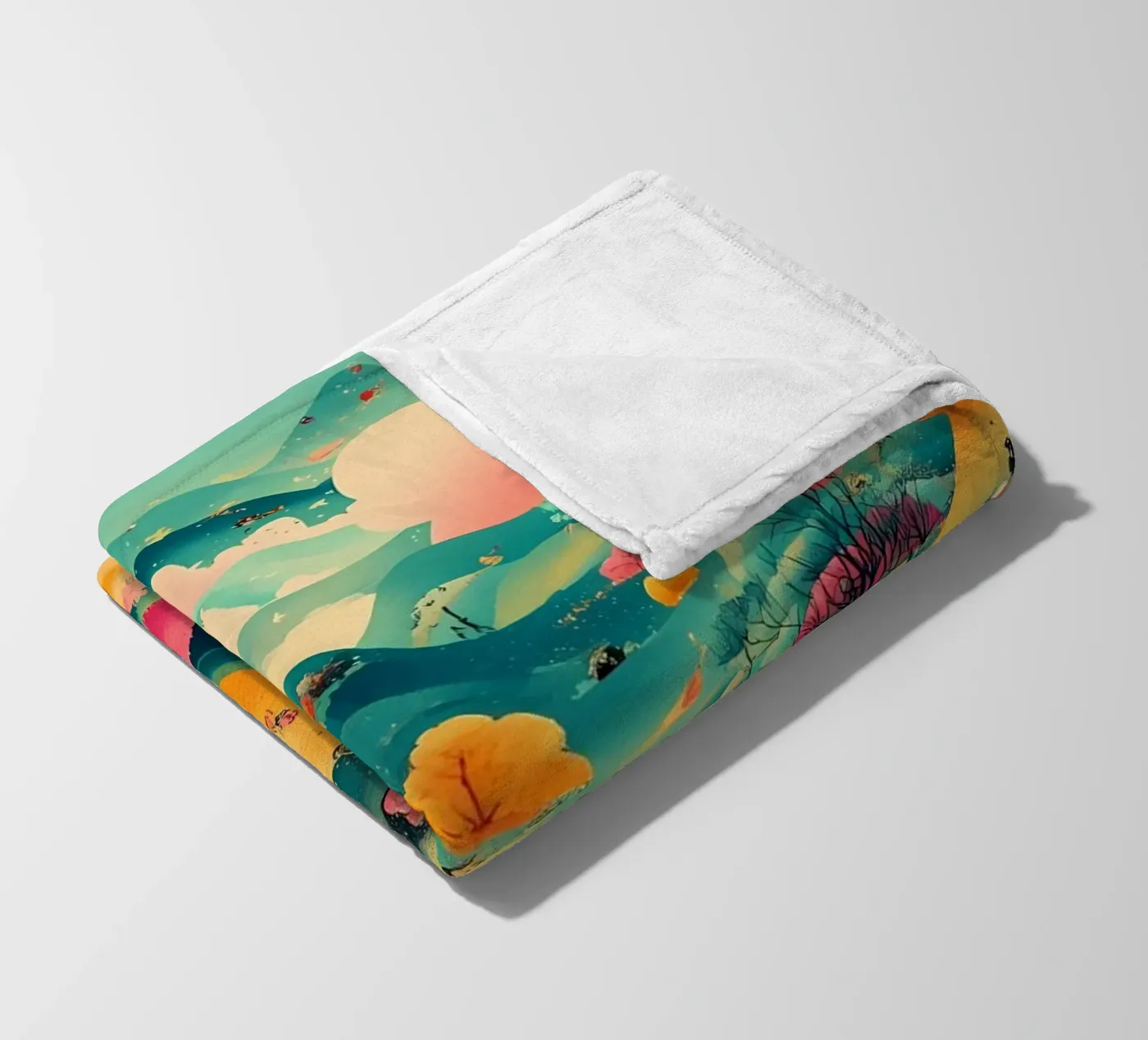 paysage plaid polaire de khoaimi